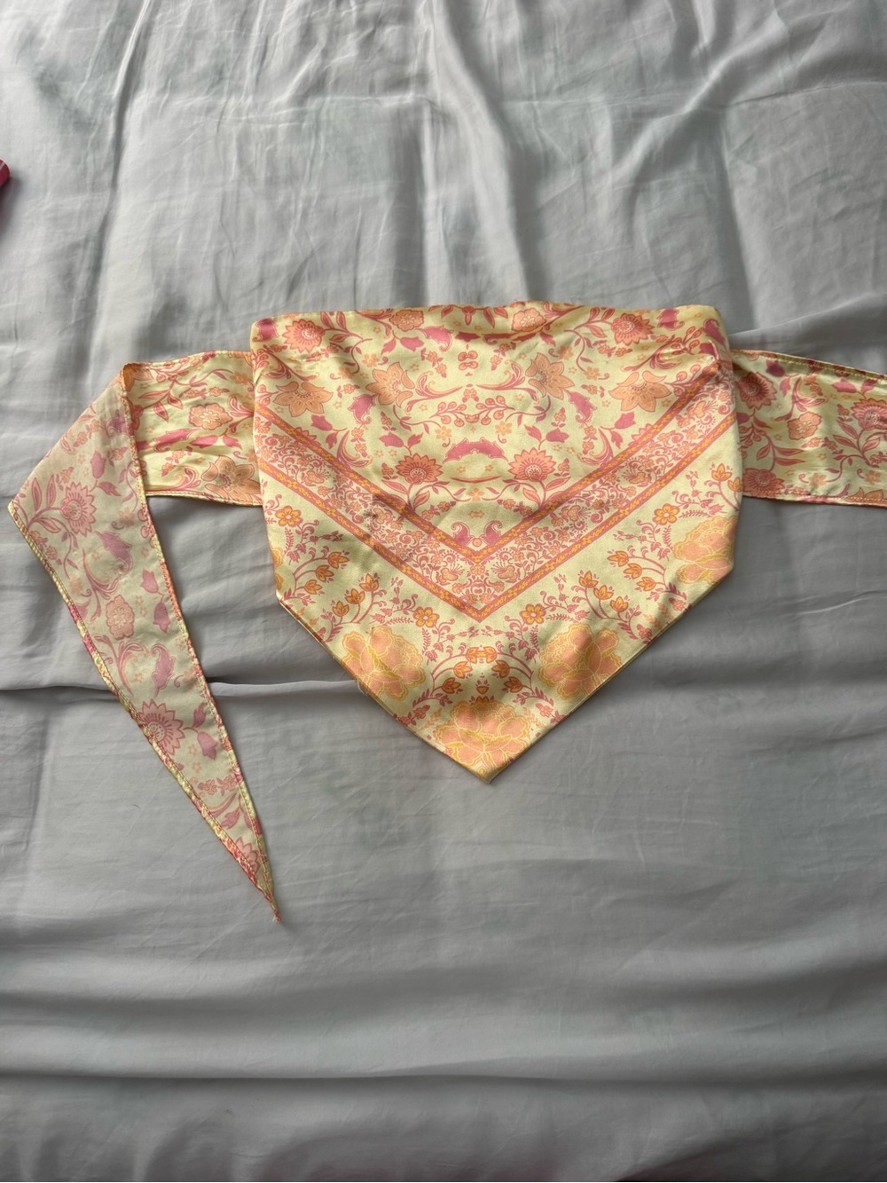 Rue21 Paisley Bandana Scarf in Pastel Yellow and Pink